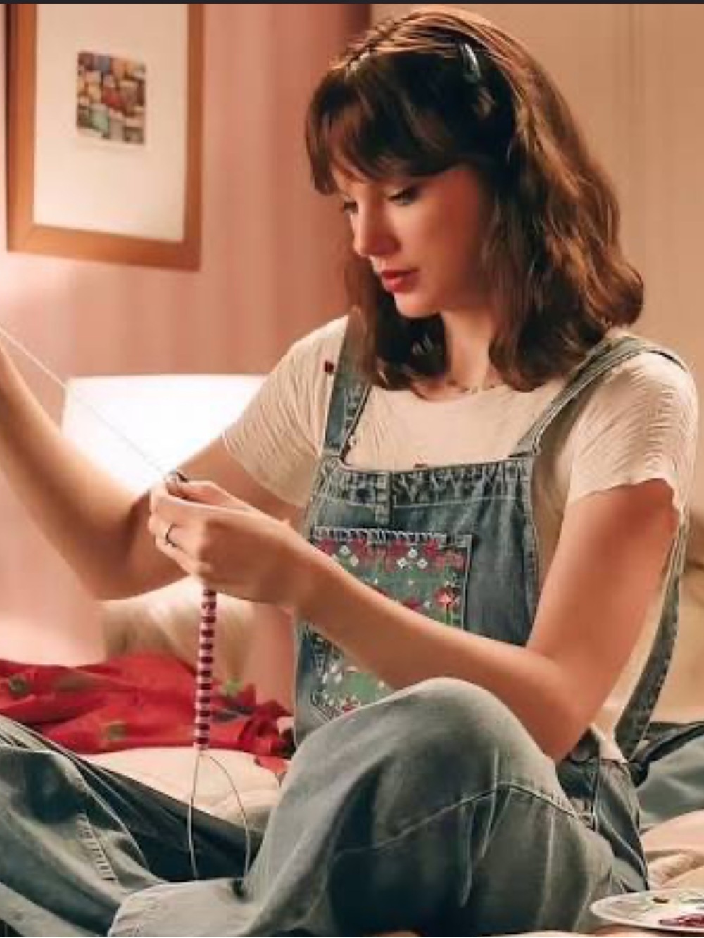 We The Free Sweet Pea Embroidered Overalls - as seen in TS Opalite music video.